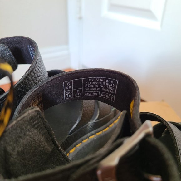 Dr. Martens Clarissa II Women's Leather Platform Sandals - Black Milled Nappa - Picture 4 of 6